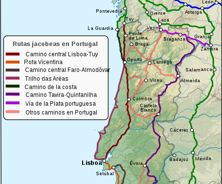 El Camino Portugués: Itinerarios, etapas, distancias