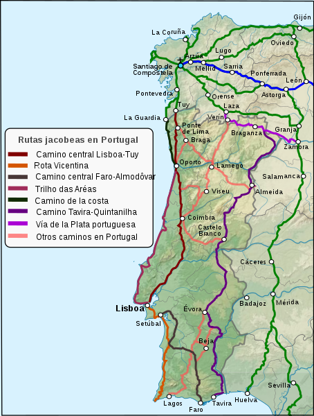 El Camino Portugués: Itinerarios, etapas, distancias