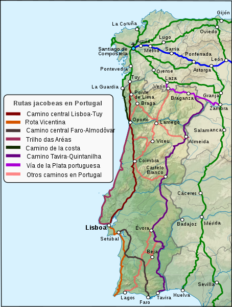 The Portuguese Way: Itineraries, distances, stages